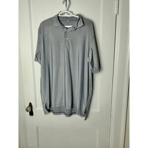 Peter Millar Striped Polo Shirt Large Black White Striped Southpointe Golf Club